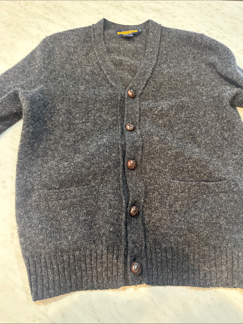 Ralph Lauren Rugby Dark Charcoal Button-Front Cardigan - Picture 3 of 6